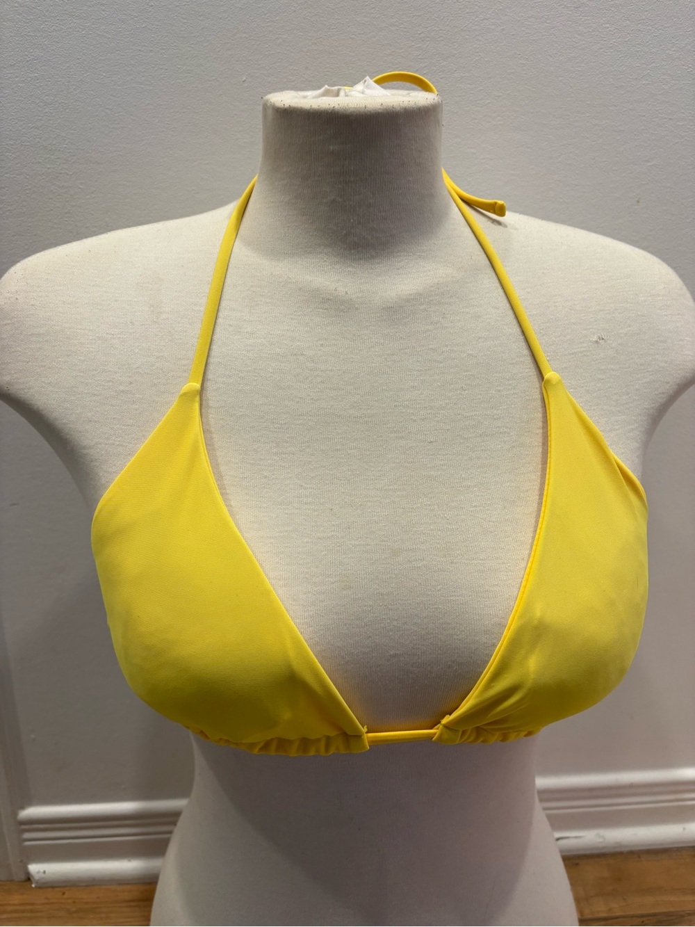 Yellow Triangle Halter Bikini Top - Women Swim